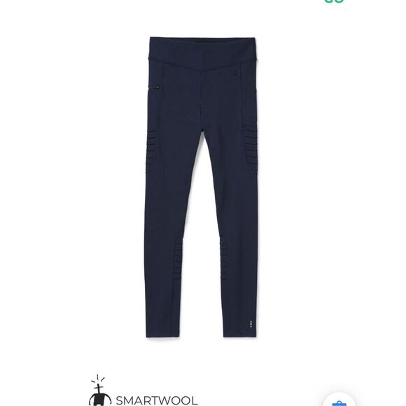 SMARTWOOL Merino Sport Moto Leggings Deep Navy M - Picture 1 of 8